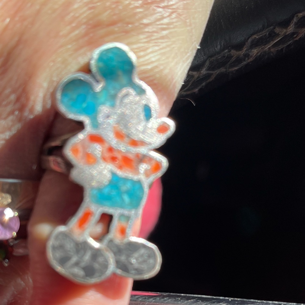 Zuni Disney Mickey Mouse size 6 Sterling silver Ring
